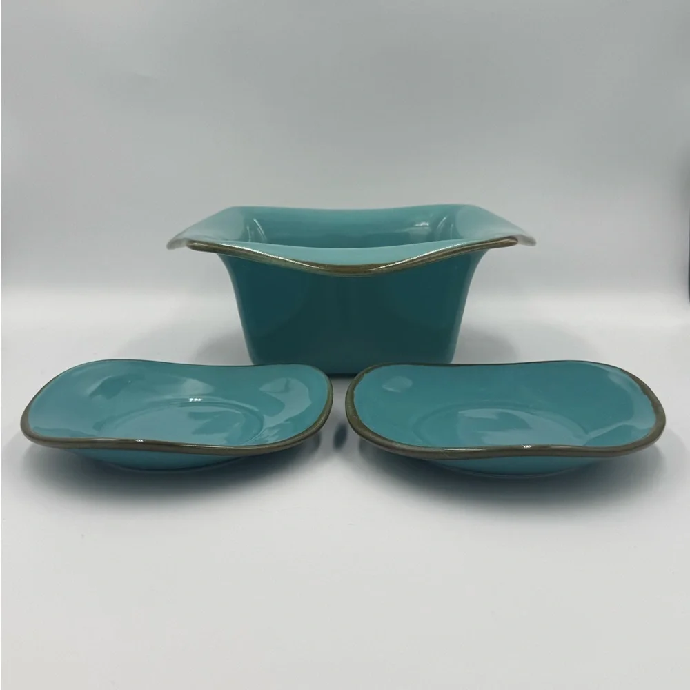 Southern Living at Home Tuscan Toscana Everyday Teal 3 pc Set
